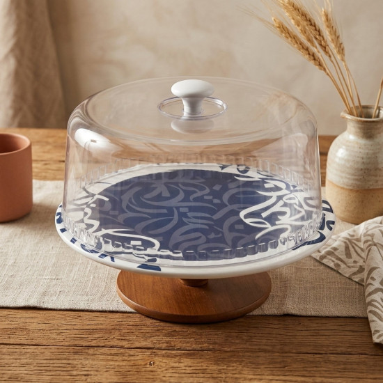 Serving Platter with Wooden Base